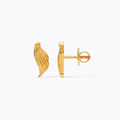 Radiant Feather 22KT Gold Stud Earrings Radiant Feather 22KT Gold Stud Earrings