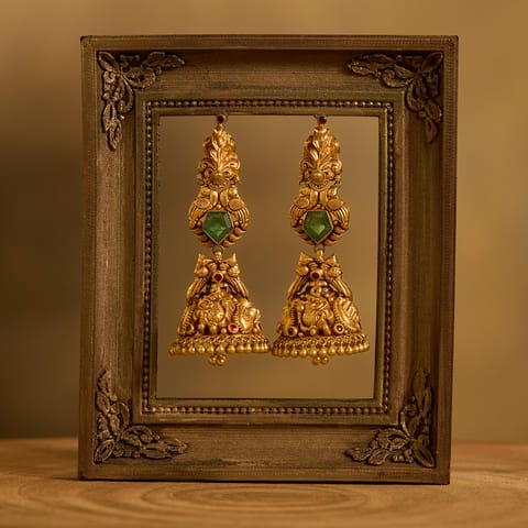 Lakshmi Varnam Gemstone Drop Earrings