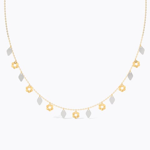 Flowery Leaf 22KT Station Gold Necklace Flowery Leaf 22KT Station Gold Necklace