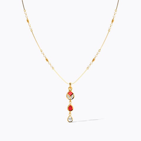 Elegant Kundan 22KT Gemstone Necklace