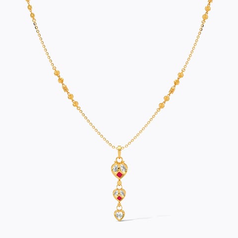 Kundan Hearts 22KT Gemstone Necklace