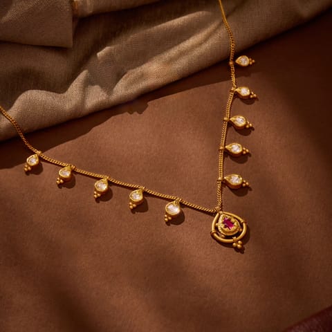 Sheesh Ratan 22KT Gemstone Necklace