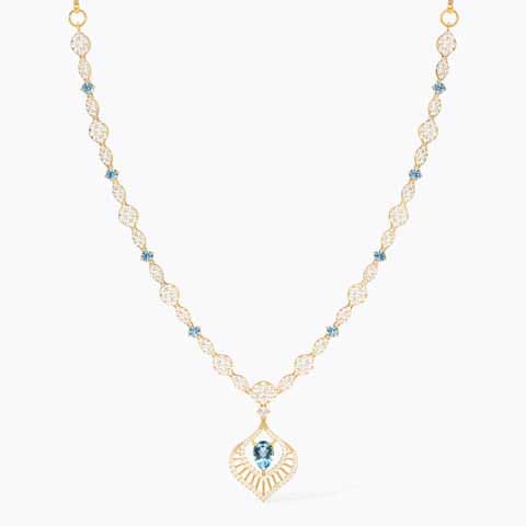 Blue Aura 22KT Gemstone Necklace
