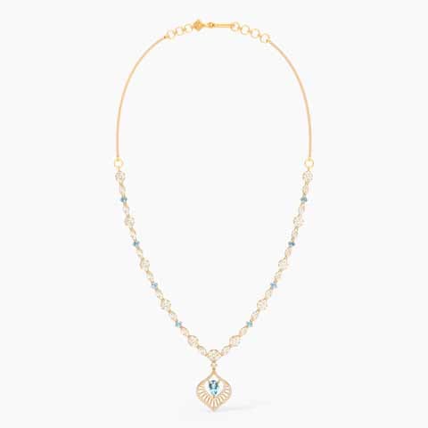Blue Aura 22KT Gemstone Necklace