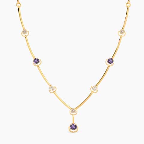Purple Reverie 22KT Gemstone Necklace