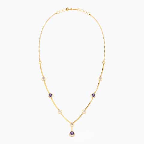 Purple Reverie 22KT Gemstone Necklace