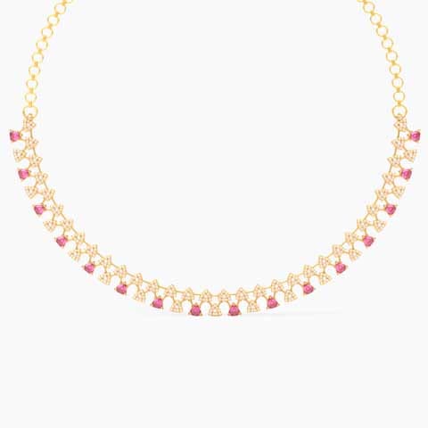 Rubellite 22KT Gemstone Necklace
