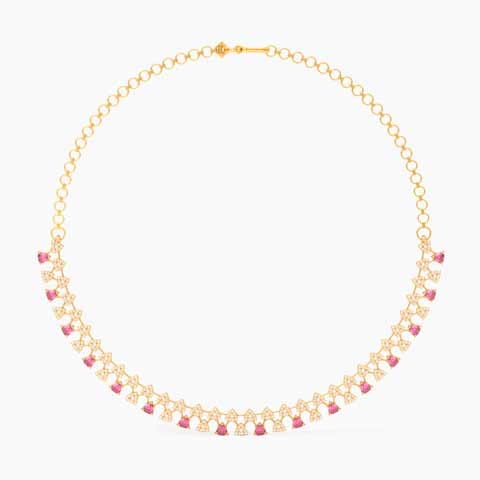 Rubellite 22KT Gemstone Necklace