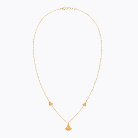 Ginkgo Petal 22KT Gold Necklace