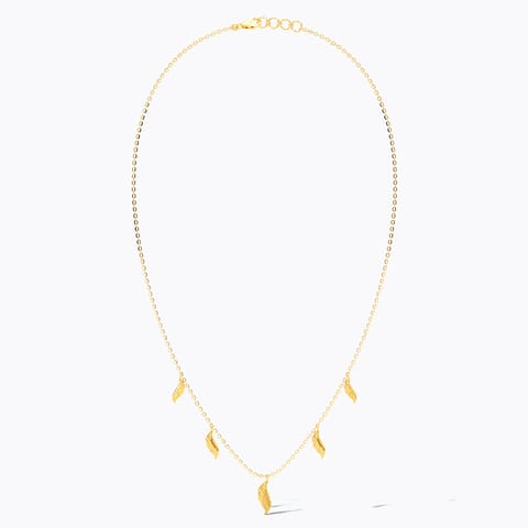 Charming Feather 22KT Gold Necklace Charming Feather 22KT Gold Necklace