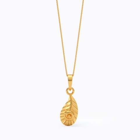 Embossed Leaf 22KT Gold Pendant Embossed Leaf 22KT Gold Pendant