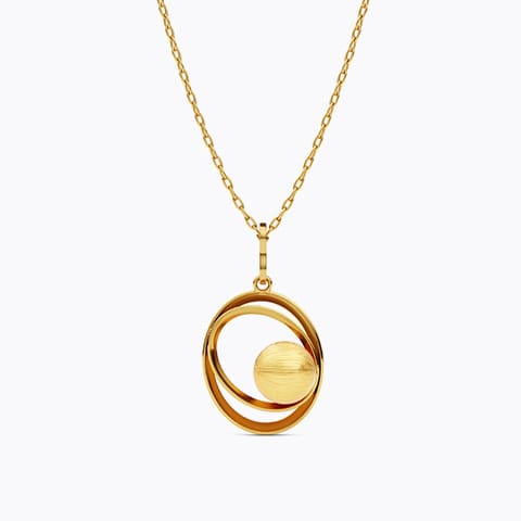 Gold Pendants 22 Karat Yellow Gold Duo Loop 22KT Gold Pendant