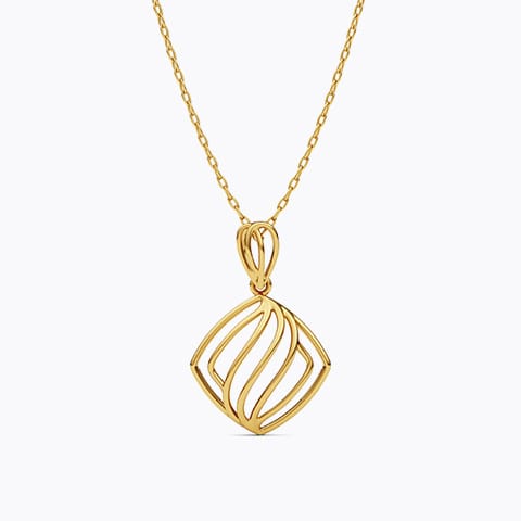 Gild Grid 22KT Gold Pendant