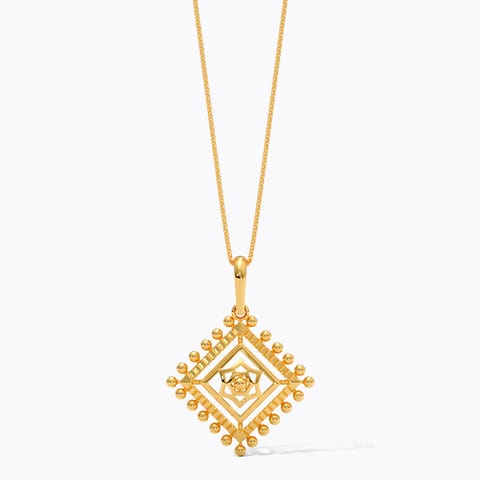 Square Beads 22KT Gold Pendant
