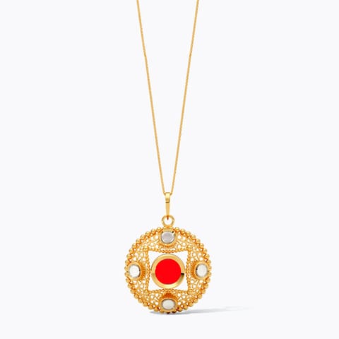 Scarlet Kundan 22KT Gemstone Pendant Scarlet Kundan 22KT Gemstone Pendant