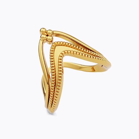 Zaina 22KT Gold Vanki Ring