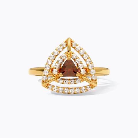 Crimson Charm 22KT Gemstone Ring