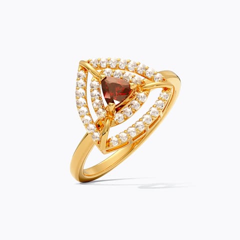 Crimson Charm 22KT Gemstone Ring