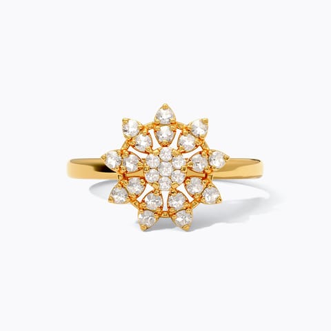 Gleaming Clutch 22KT Gemstone Ring