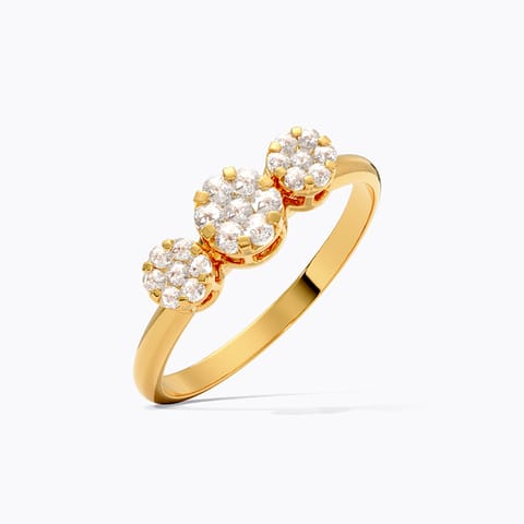 Classic Cluster 22KT Gemstone Ring