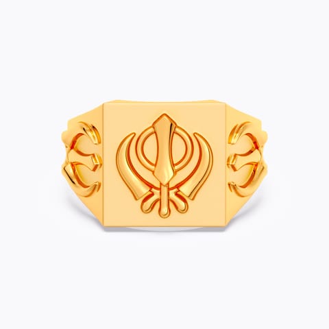 Hex Edge 22KT Gold Ring for Men