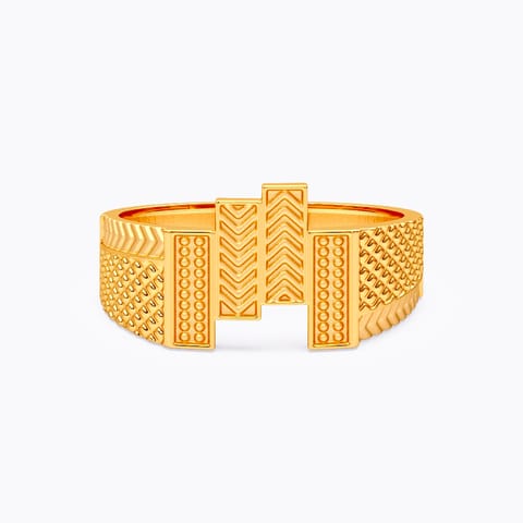Criss Crossed 22KT Gold Ring for Men