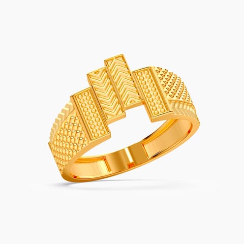 Criss Crossed 22KT Gold Ring for Men