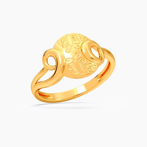 Butterfly Prints 22KT Gold Ring