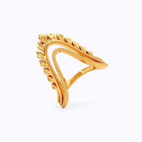 Chevron 22KT Gold Vanki Ring