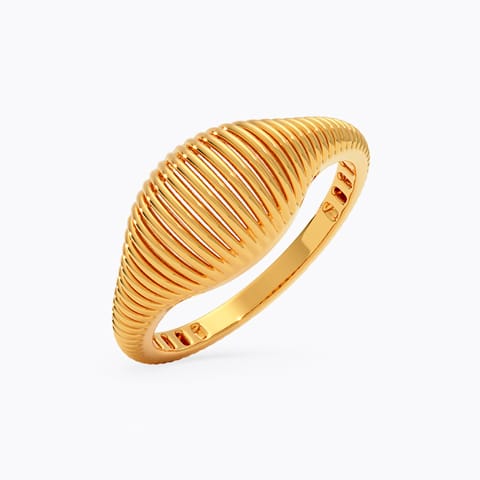 Gleaming Lines 22KT Gold Ring