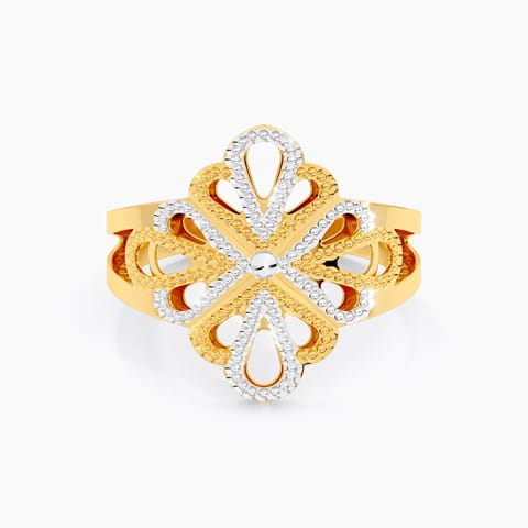 Two Tone Spark 22KT Gold Ring