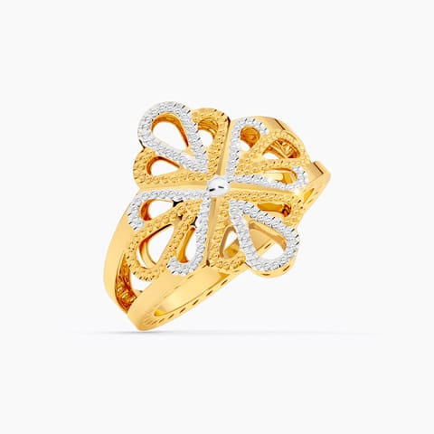 Two Tone Spark 22KT Gold Ring