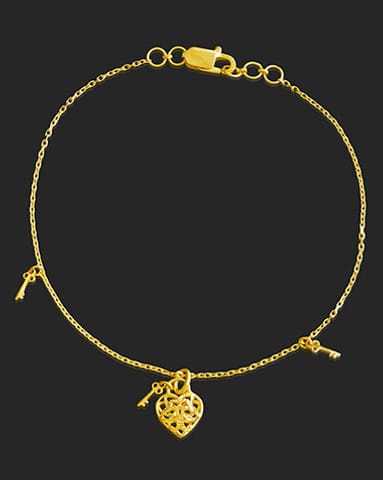 Taniya 22Kt Gold Matching Set, Charm Bracelet