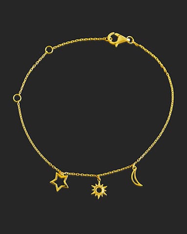 Sanya 22Kt Gold Matching Set, Charm Bracelet
