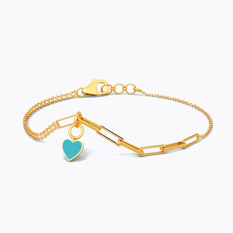 Heart Links 22KT Gold Chain Bracelet