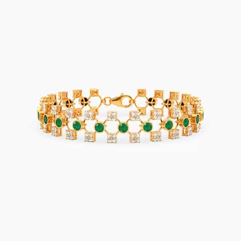 Luminous Verdant 22KT Gemstone Bracelet