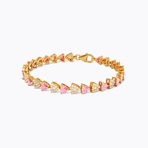 Sparkling Cerise 22KT Gemstone Bracelet