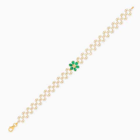 Floral Mint 22KT Gemstone Bracelet