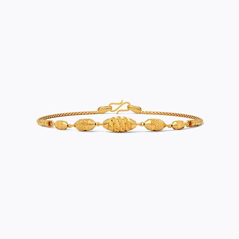 Classic Beaded 22KT Gold Chain Bracelet