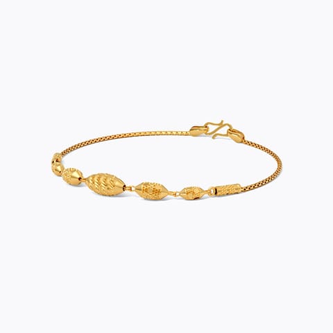 Classic Beaded 22KT Gold Chain Bracelet