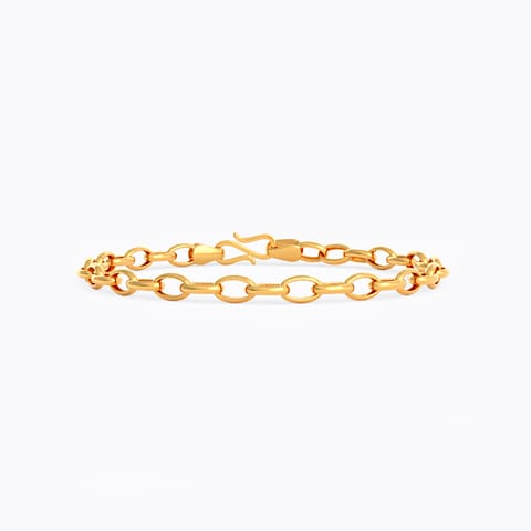 Rolo Links 22KT Gold Chain Bracelet