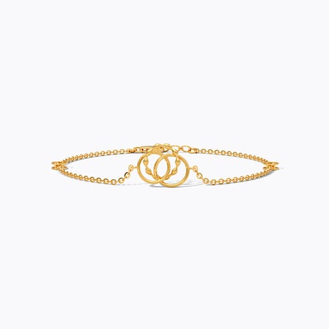 Intertwine Circles 22KT Gold Chain Bracelet