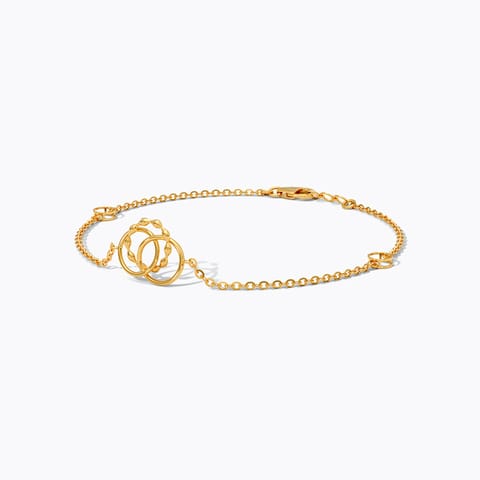 Intertwine Circles 22KT Gold Chain Bracelet