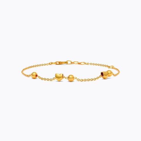 Heart Beads 22KT Gold Bracelet