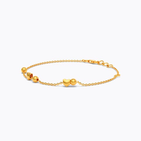 Heart Beads 22KT Gold Bracelet