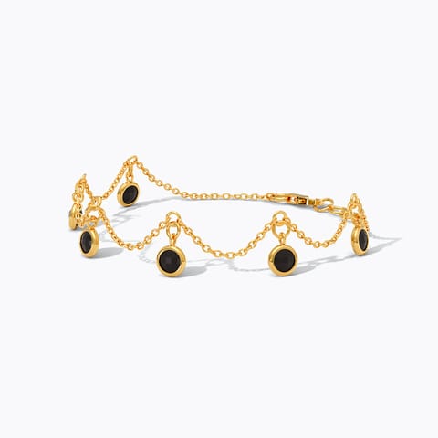 Black Beads 22KT Gemstone Bracelet
