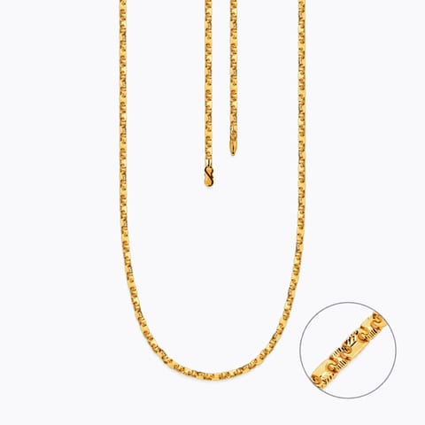 Gold Chains 22 Karat Yellow Gold Edge 22KT Gold Unisex Chain