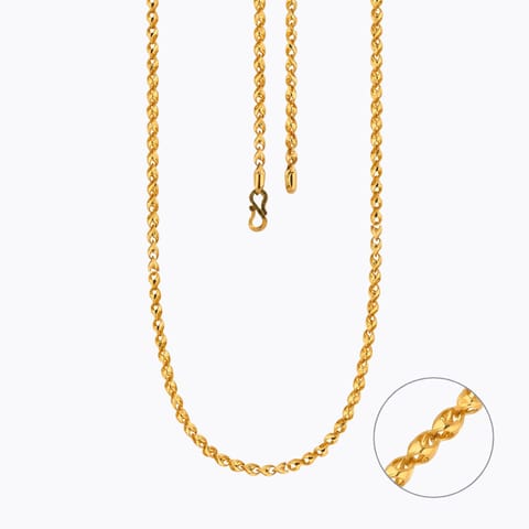 Gold Chains 22 Karat Yellow Gold Arc 22KT Gold Unisex Chain