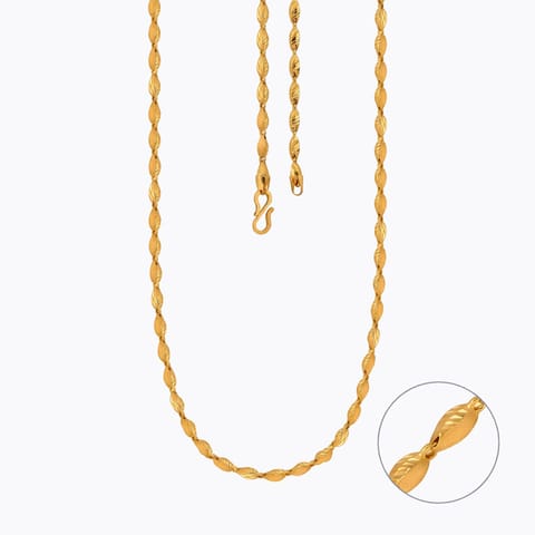Gold Chains 22 Karat Yellow Gold Pulse 22KT Gold Unisex Chain