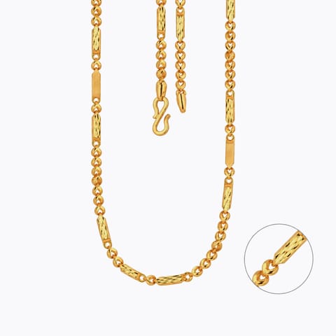 Gold Chains 22 Karat Yellow Gold Mode 22KT Gold Unisex Chain